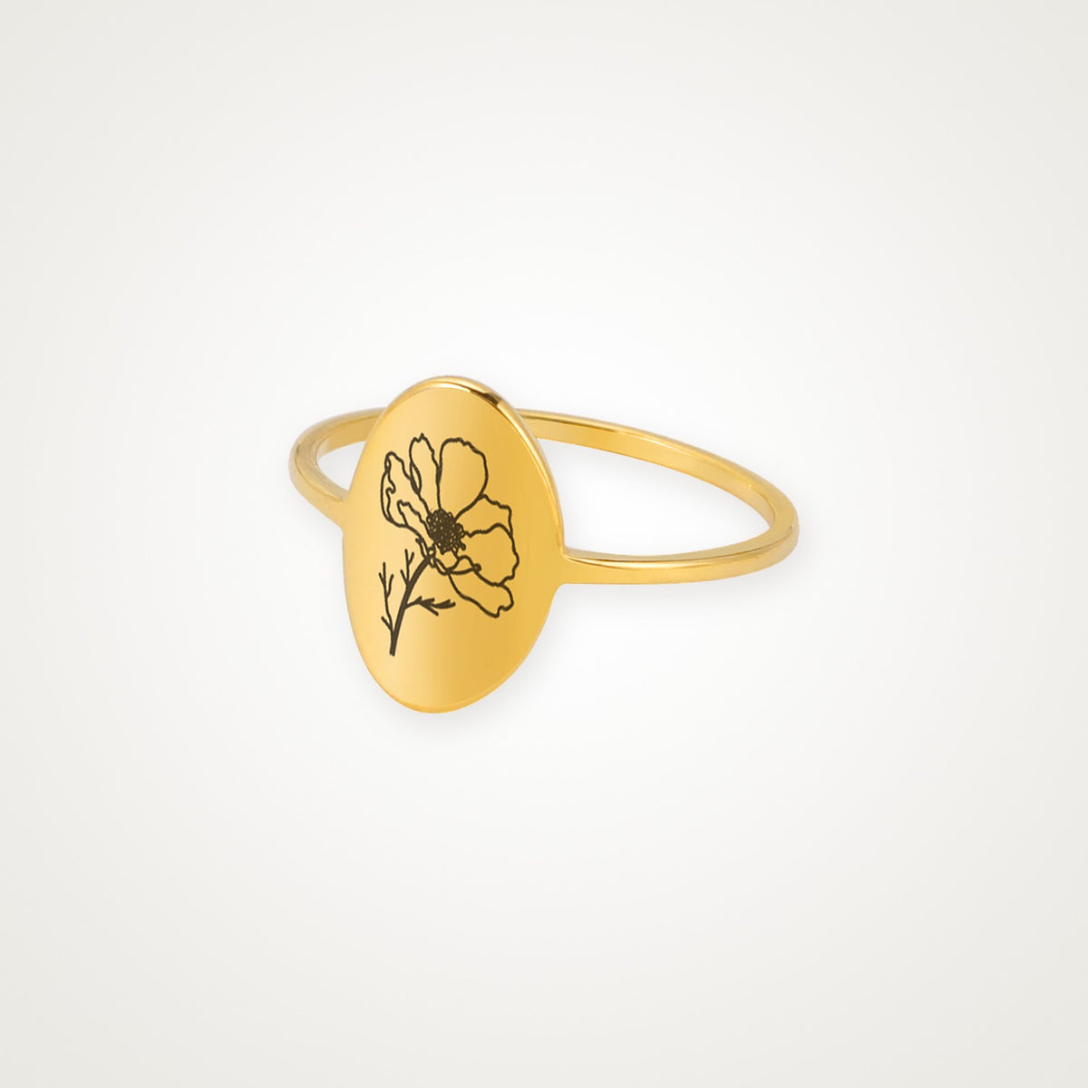 Anillo Flor de tu mes dorado Octubre (cosmos) 7