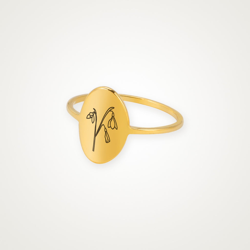 Anillo Flor de tu mes dorado