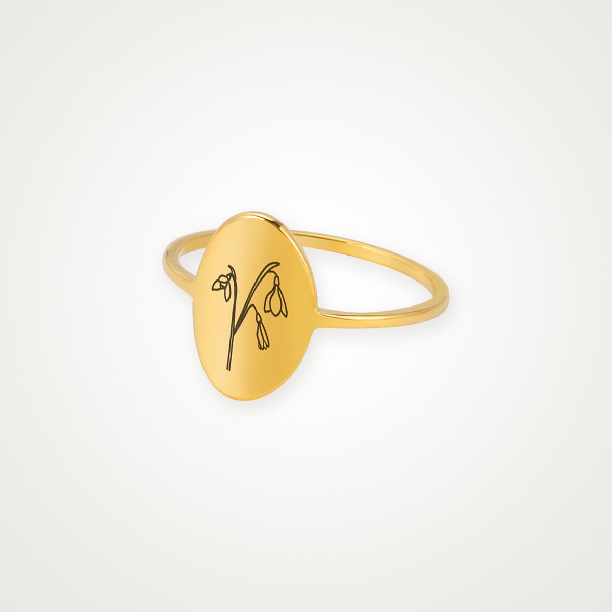 Anillo Flor de tu mes dorado