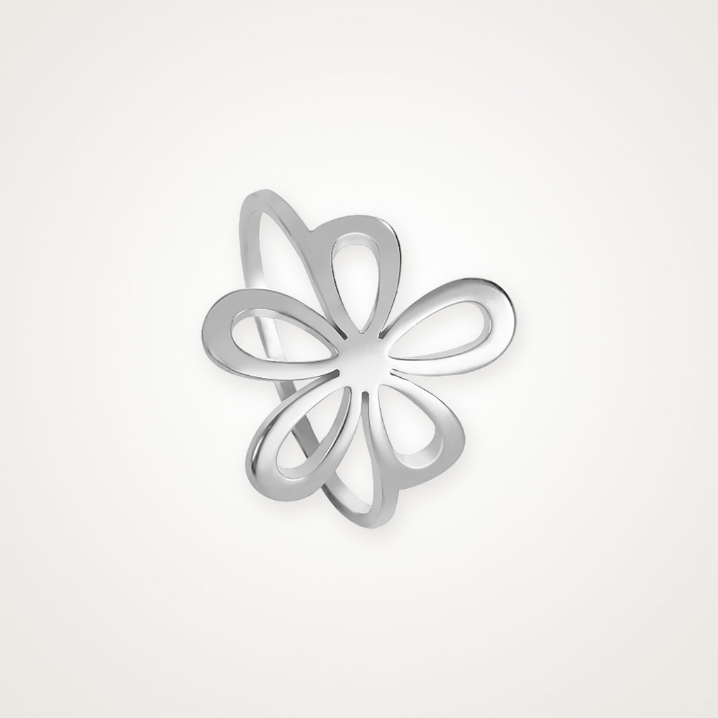 Anillo Flor plateado