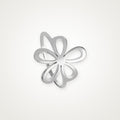 Anillo Flor plateado