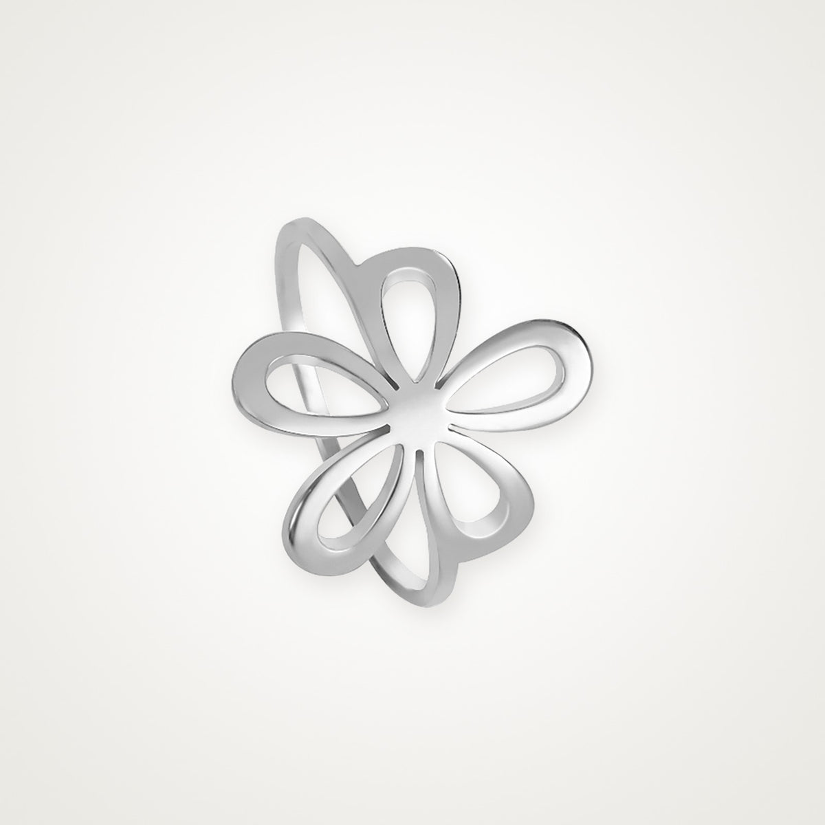 Anillo Flor plateado