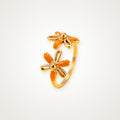 Anillo Flores naranjas dorado