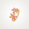 Anillo Flores rosas dorado