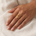 Anillo Fundido abierto dorado puesto