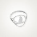 Anillo Gatito curioso plateado