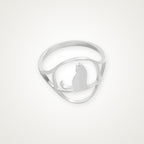 Anillo Gatito curioso plateado