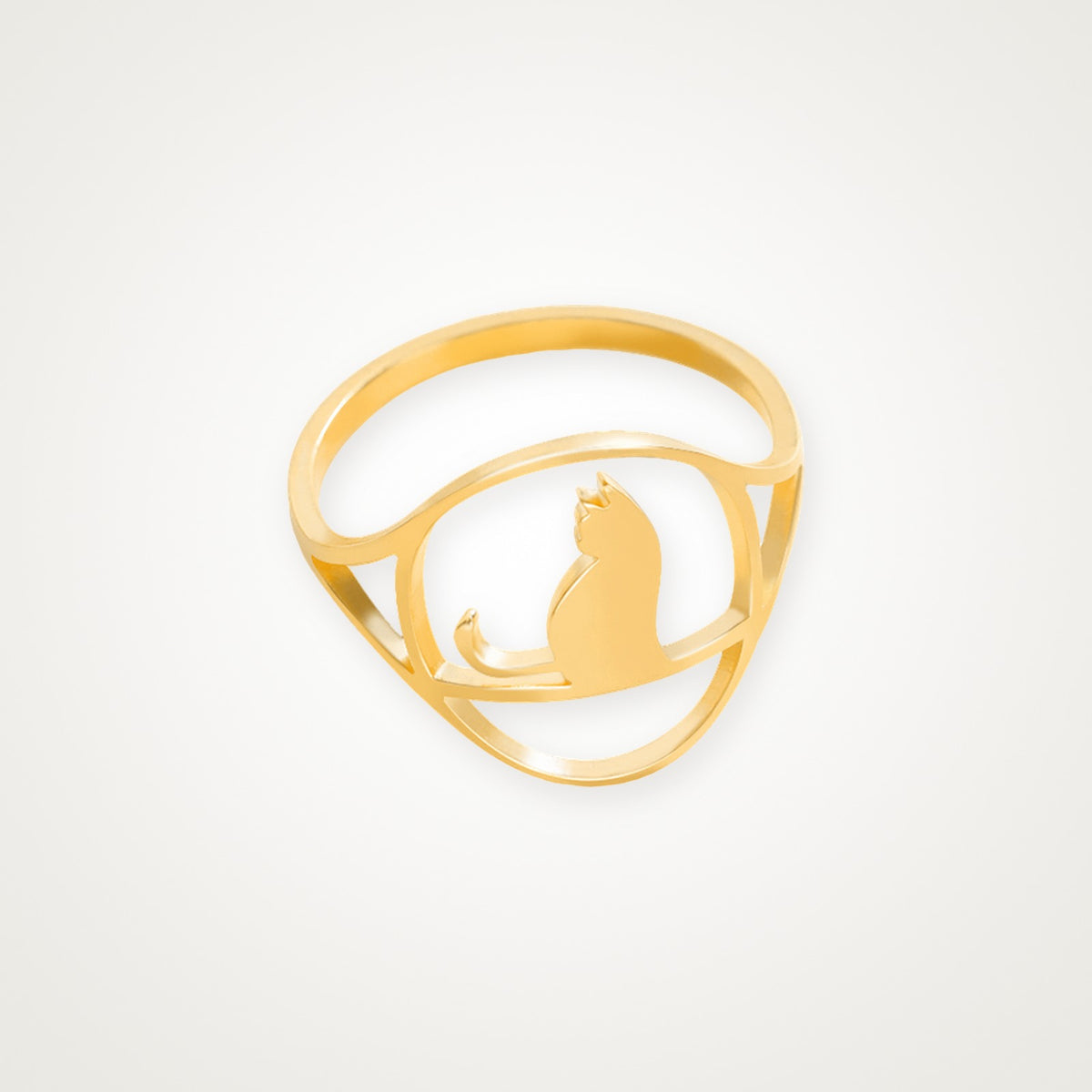 Anillo Gatito curioso dorado