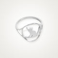 Anillo Gatito juguetón plateado