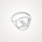 Anillo Gatito juguetón plateado