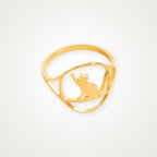 Anillo Gatito juguetón dorado
