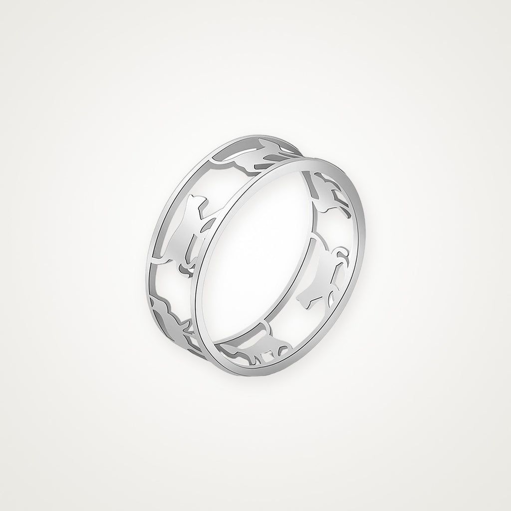 Anillo Gatitos plateado