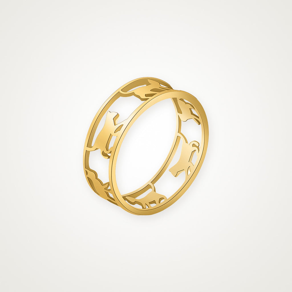 Anillo Gatitos dorado