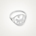 Anillo Gato caminando plateado