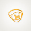 Anillo Gato de pie dorado