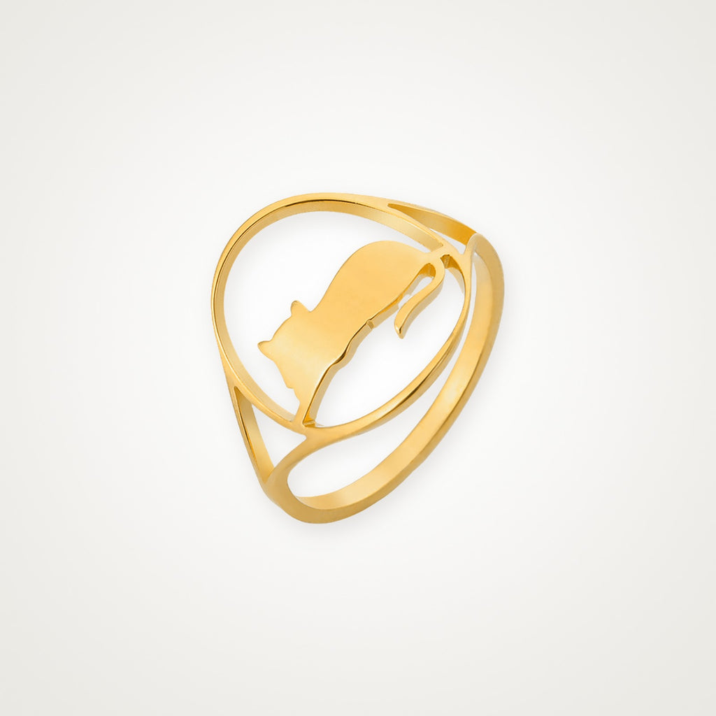 Anillo Gato elegante dorado