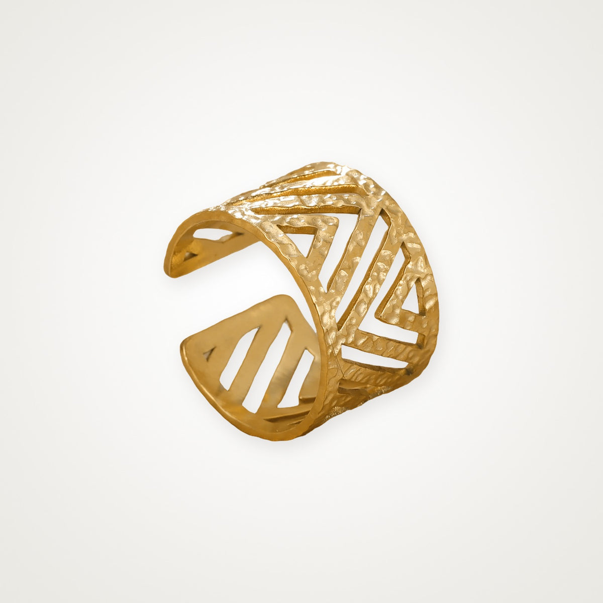 Anillo Geométrico calado dorado