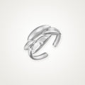 Anillo Hojas cruzadas plateado