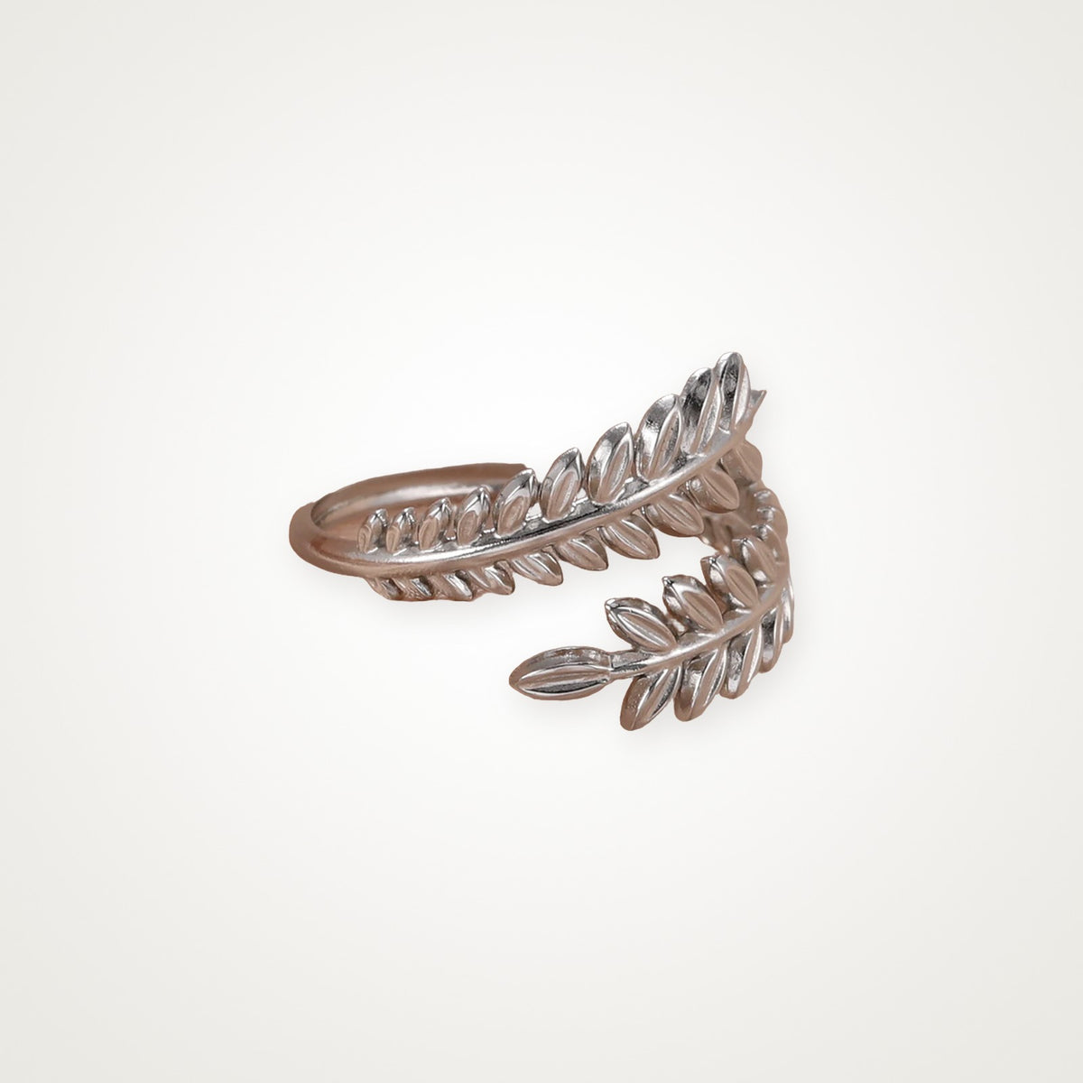 Anillo Hojas de olivo plateado