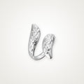 Anillo Hojas grabadas plateado