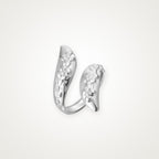 Anillo Hojas grabadas plateado