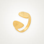 Anillo Hojas texturizadas dorado