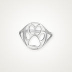 Anillo Huella en círculo plateado