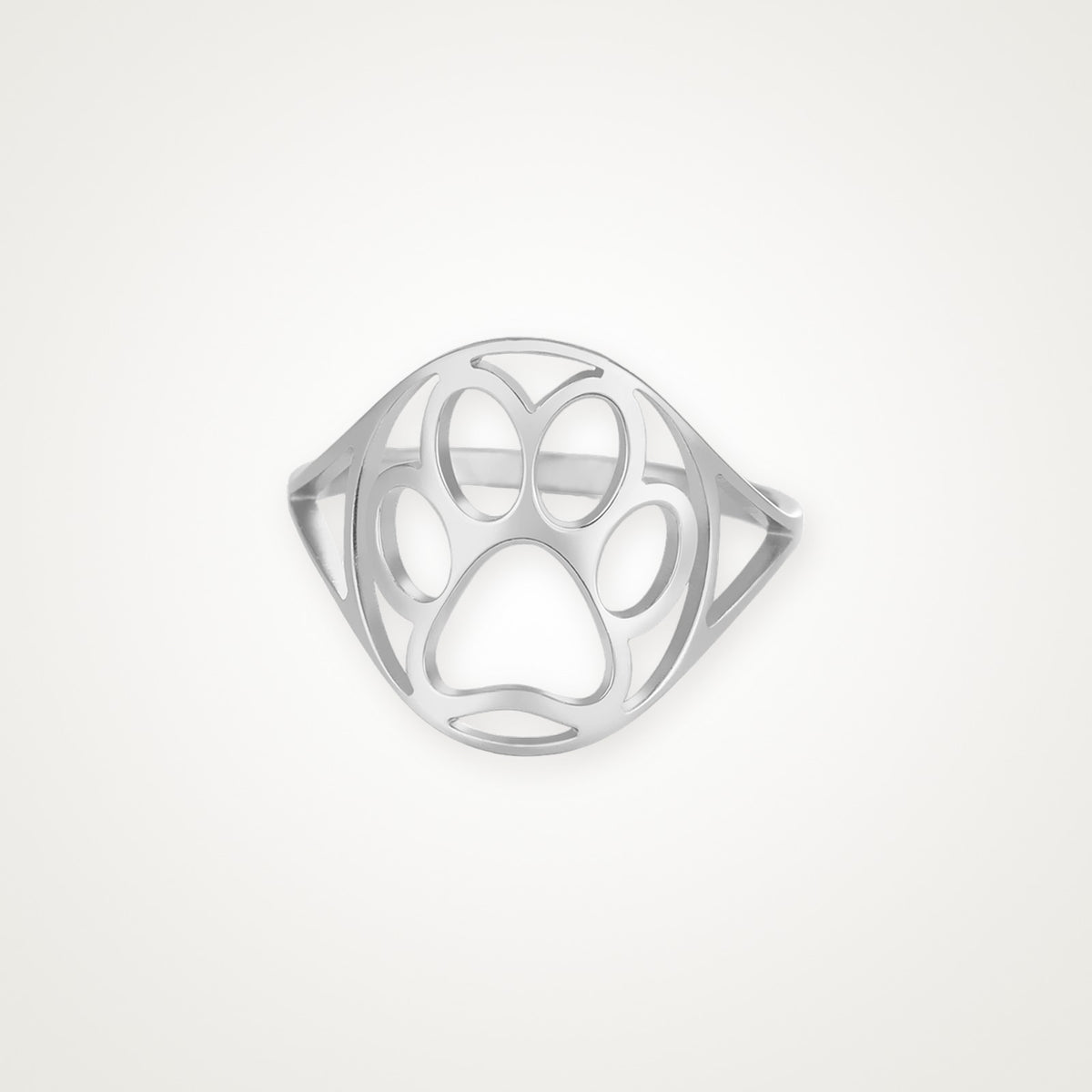 Anillo Huella en círculo plateado