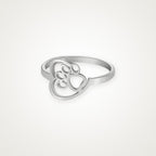 Anillo Huellita en el aro plateado