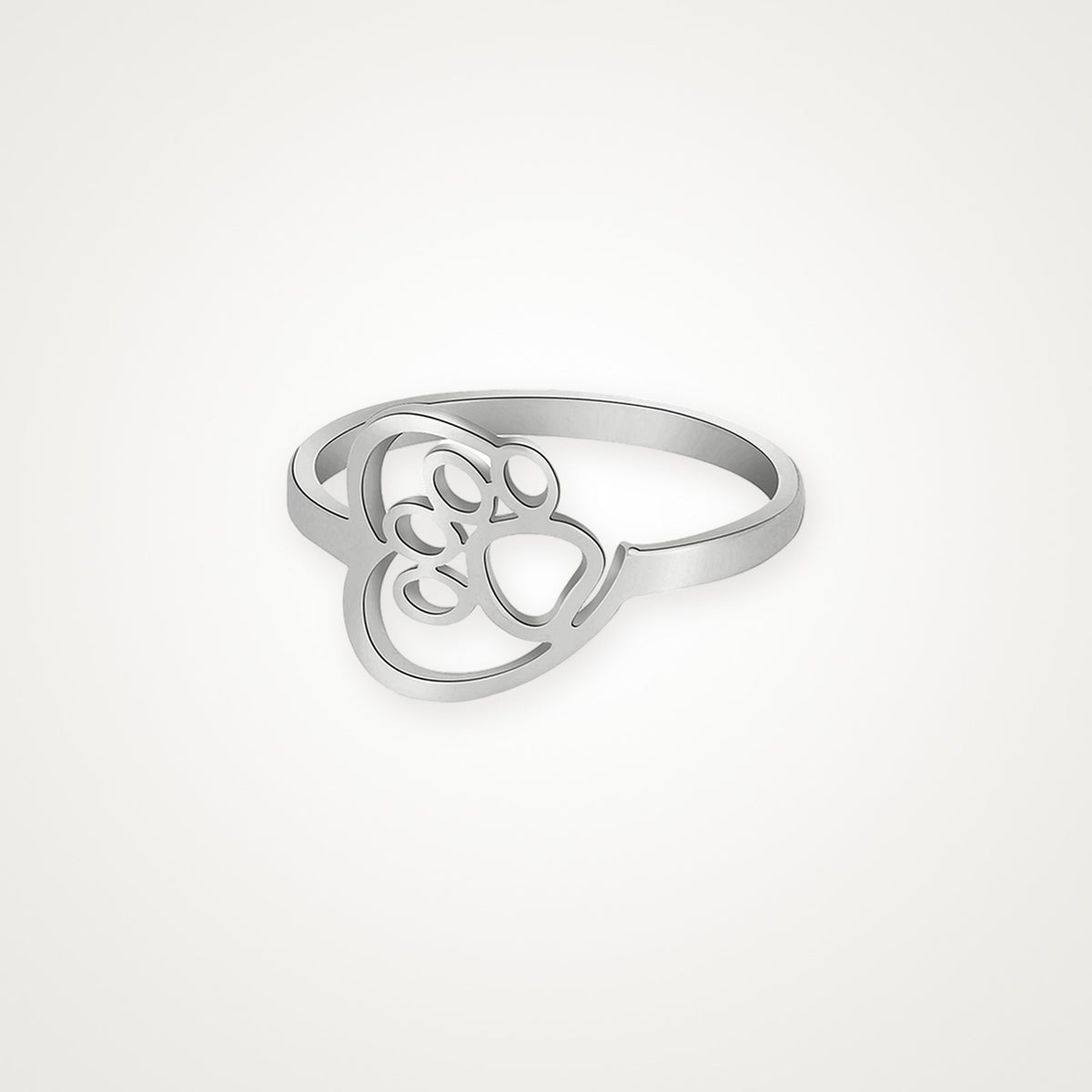 Anillo Huellita en el aro plateado