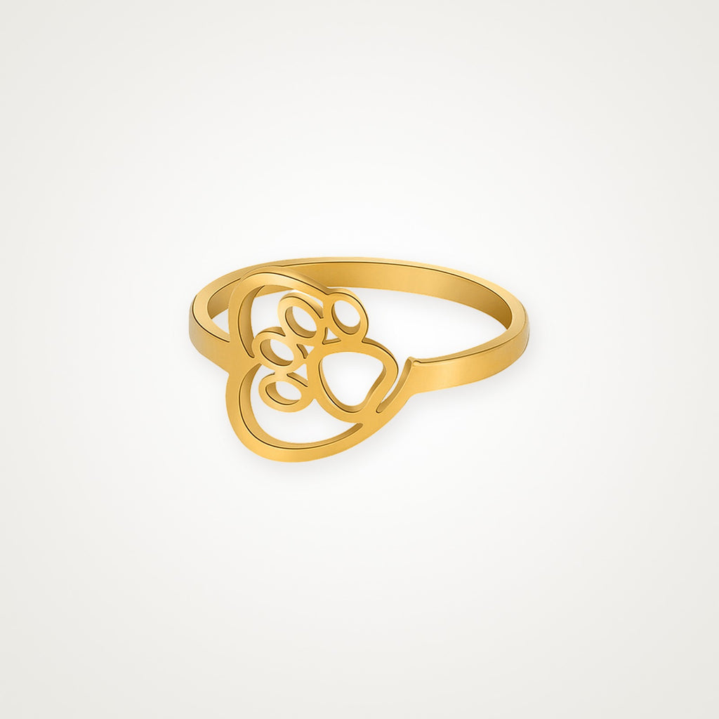 Anillo Huellita en el aro dorado