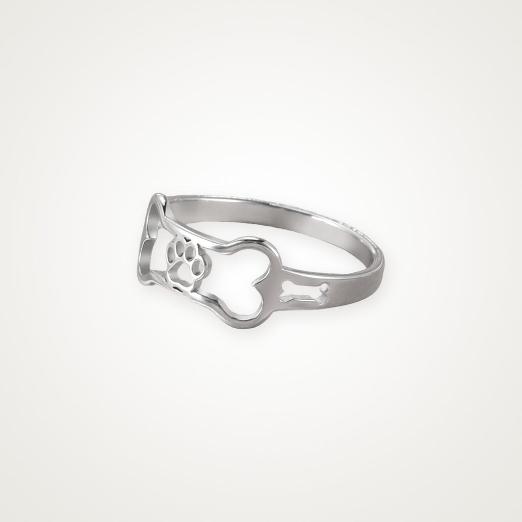 Anillo Huellita plateado