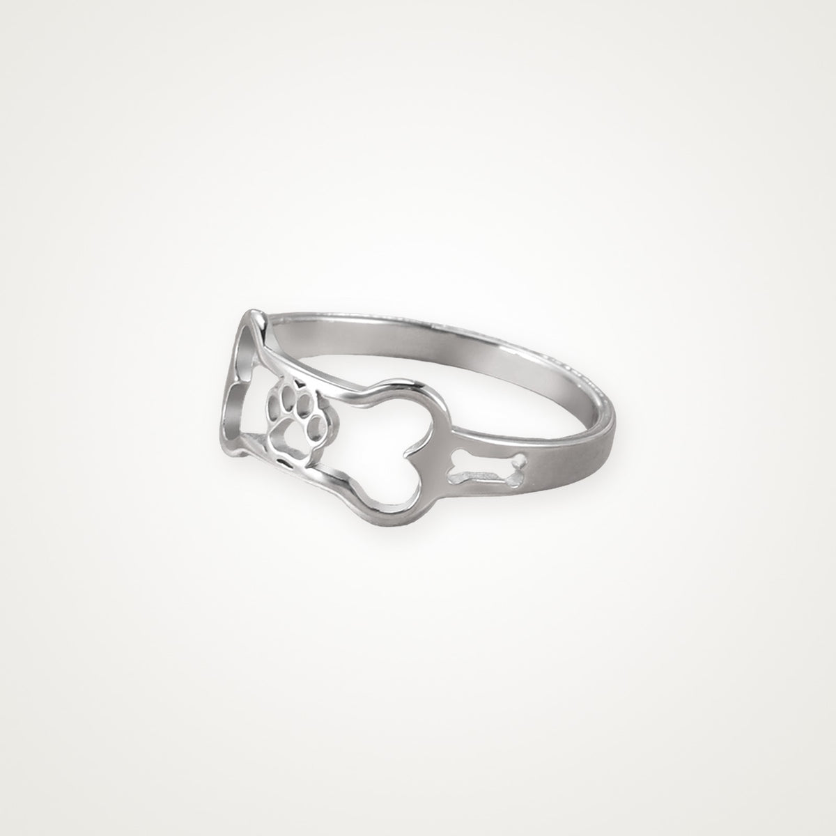 Anillo Huellita plateado