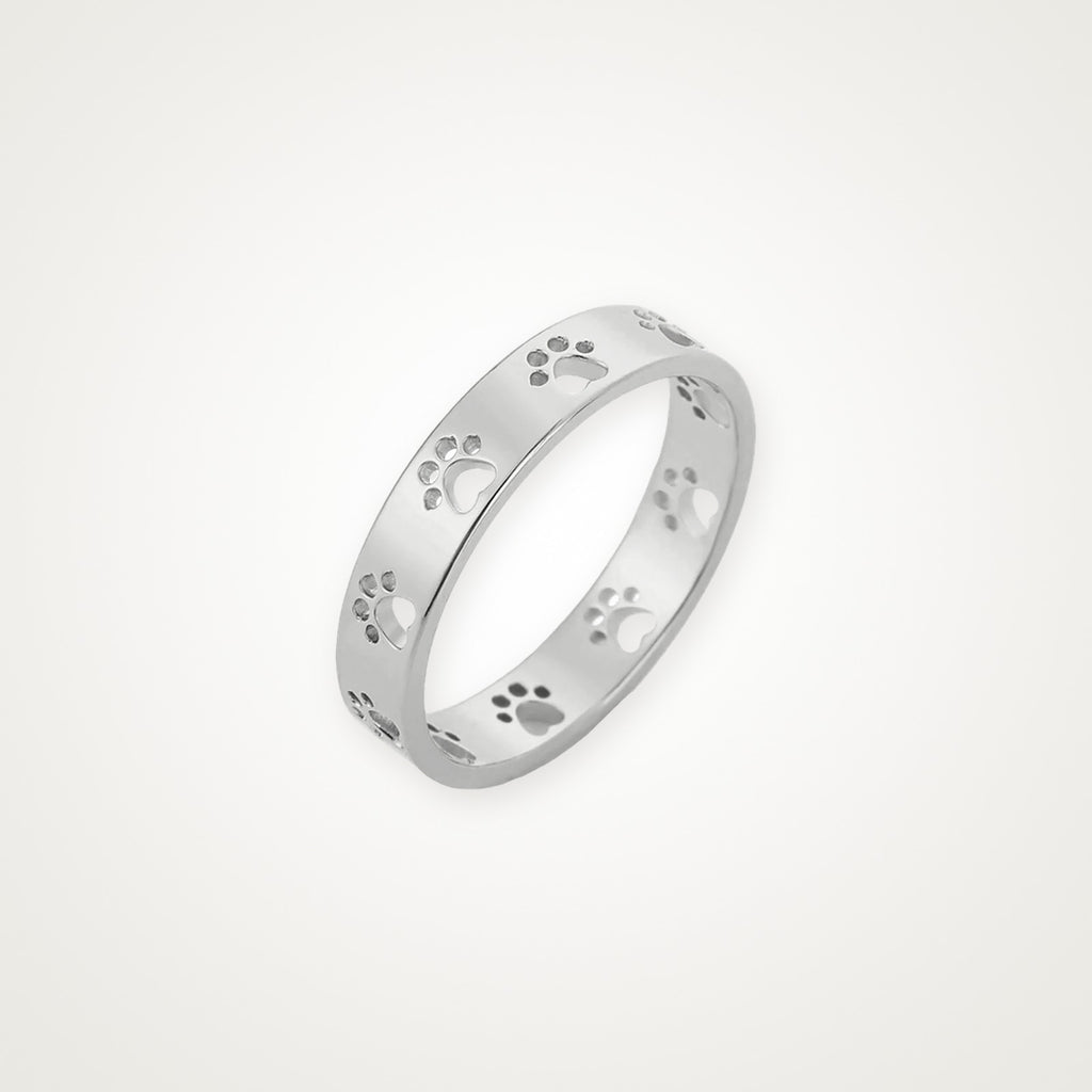 Anillo Huellitas caladas plateado