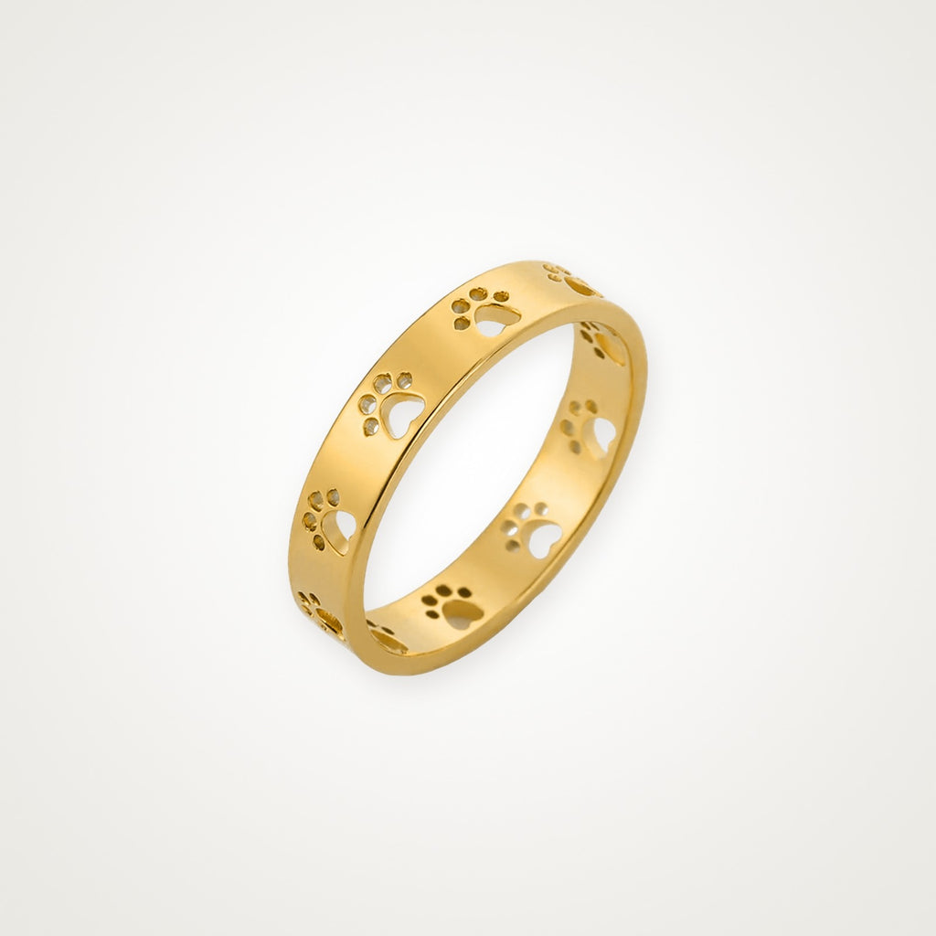 Anillo Huellitas caladas dorado