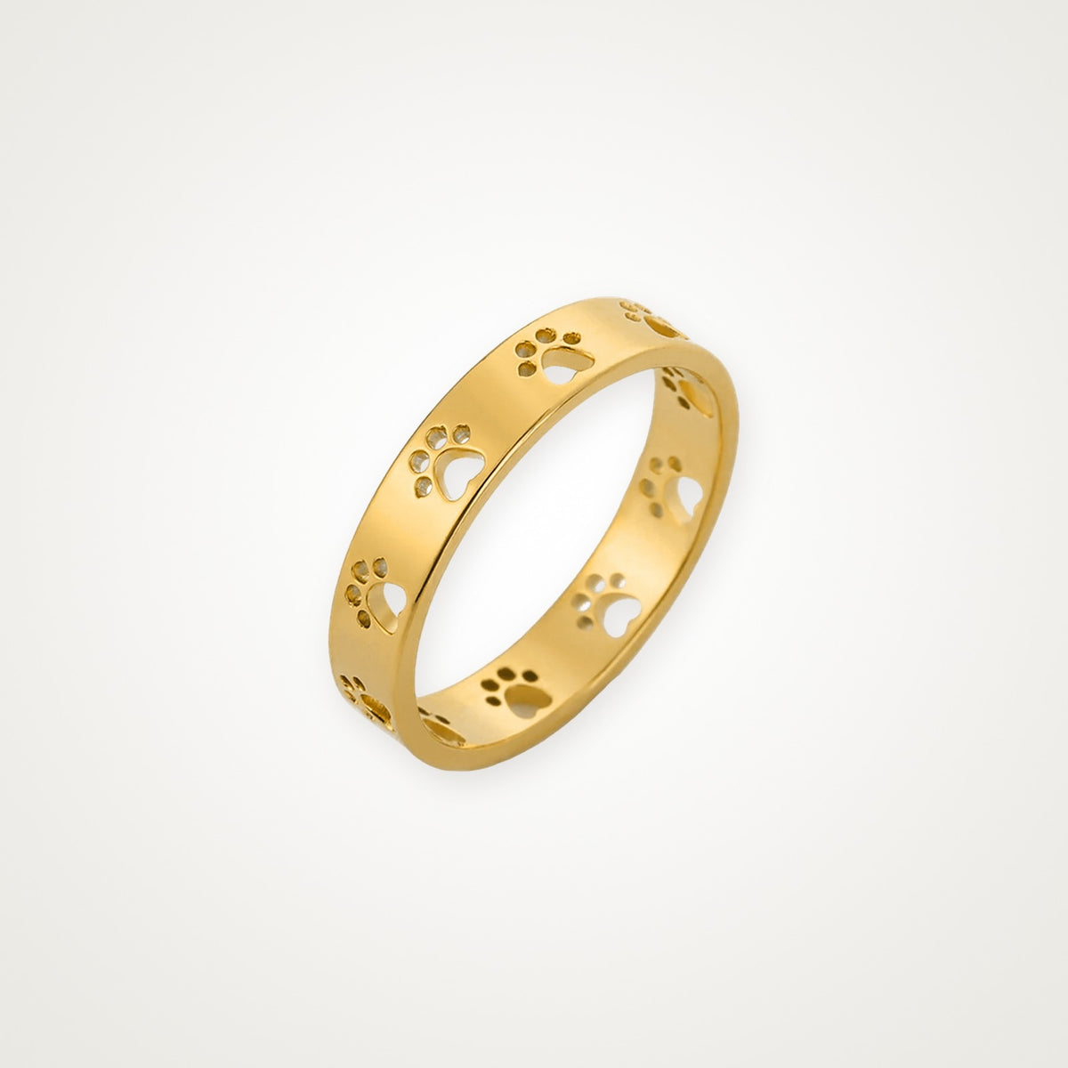 Anillo Huellitas caladas dorado