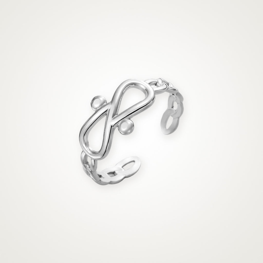 Anillo Infinito y cadena plateado