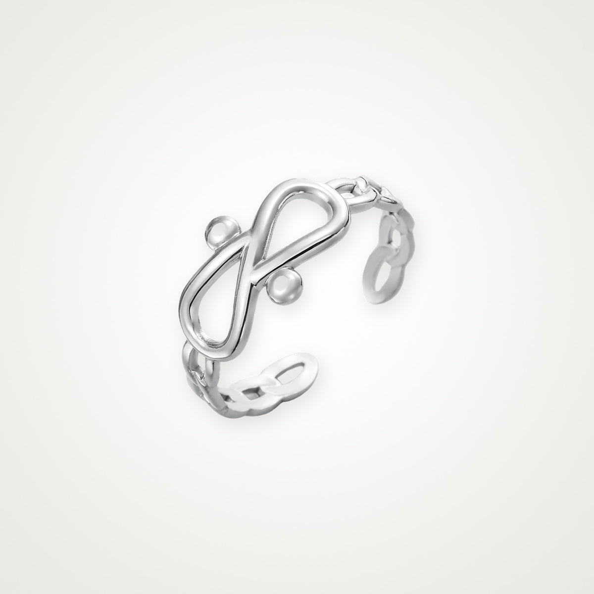 Anillo Infinito y cadena plateado