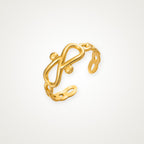Anillo Infinito y cadena dorado
