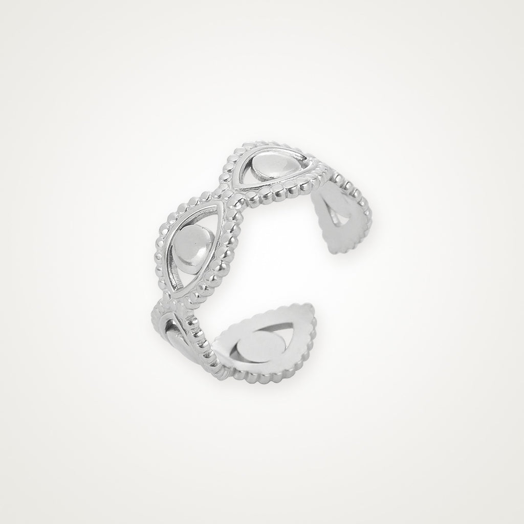 Anillo Infinitos de bolitas plateado