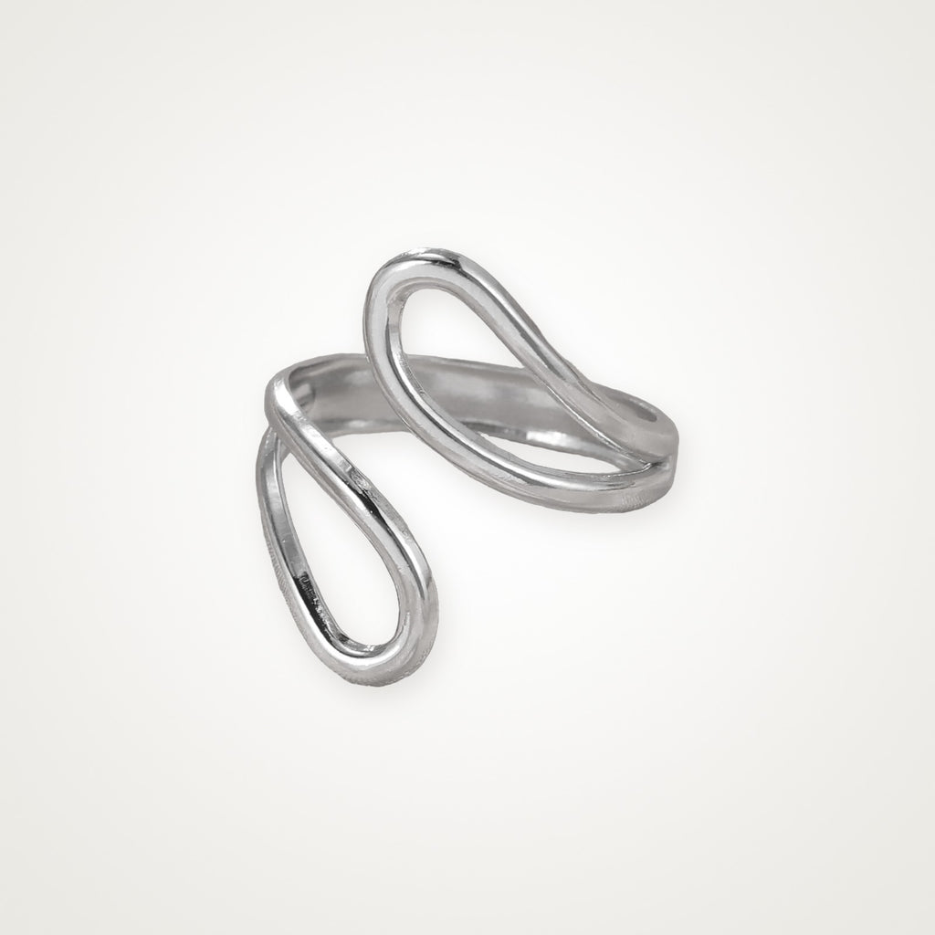 Anillo Lazo ondulado plateado