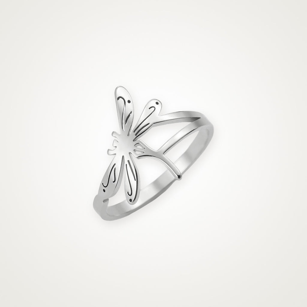Anillo Libélula plateado