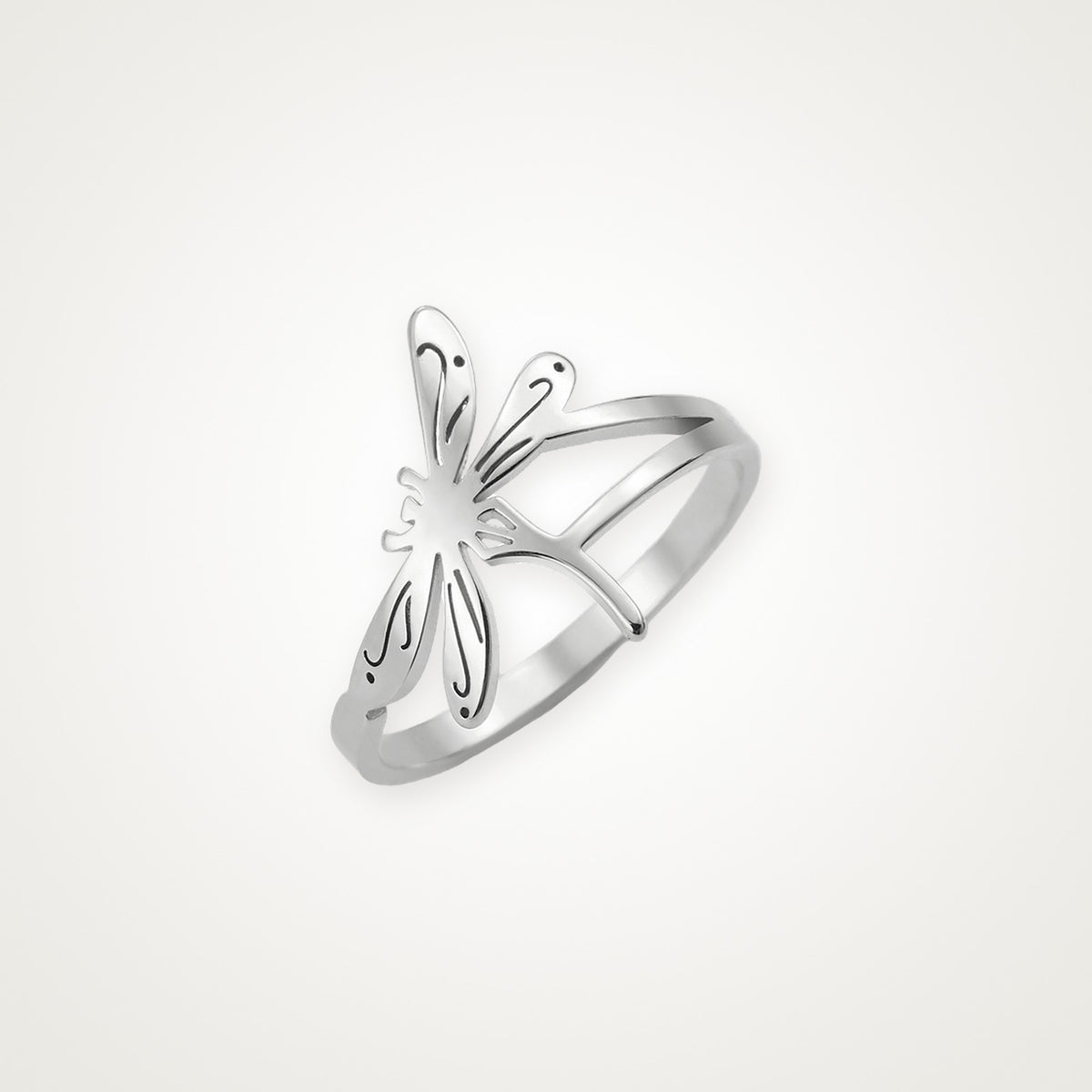 Anillo Libélula plateado