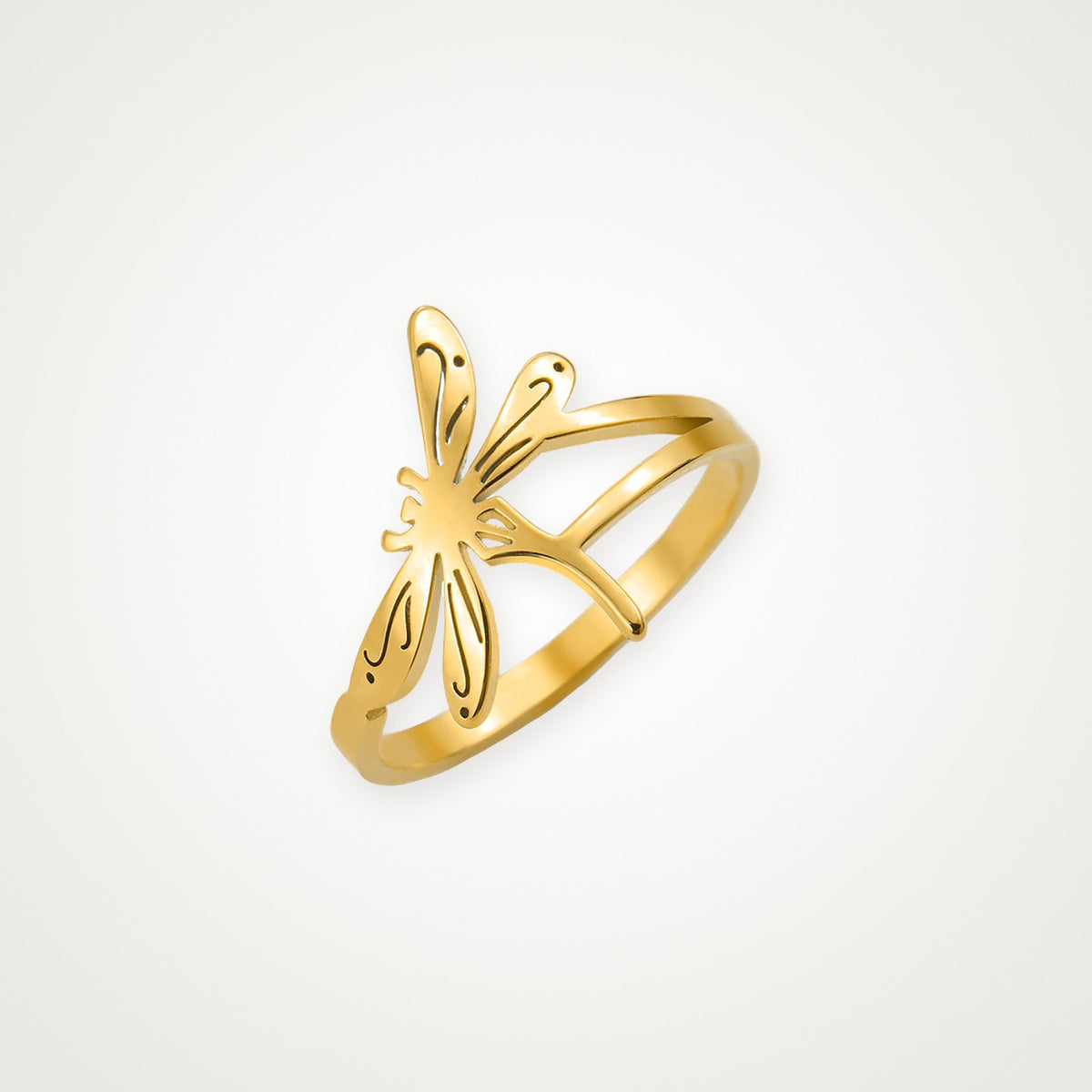 Anillo Libélula dorado