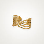 Anillo Líneas cruzadas dorado