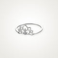 Anillo Loto abierto plateado