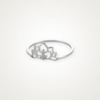 Anillo Loto abierto plateado