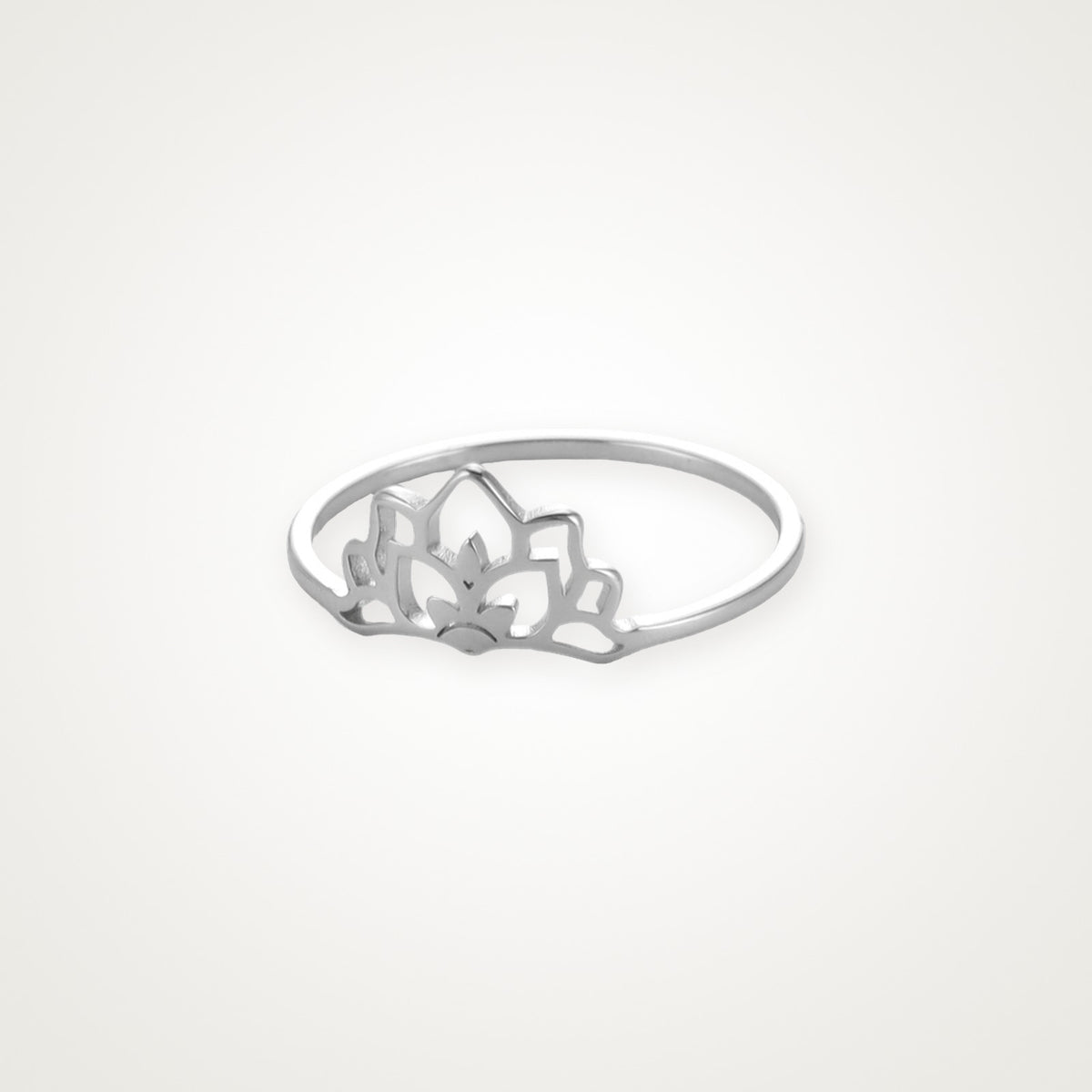 Anillo Loto abierto plateado