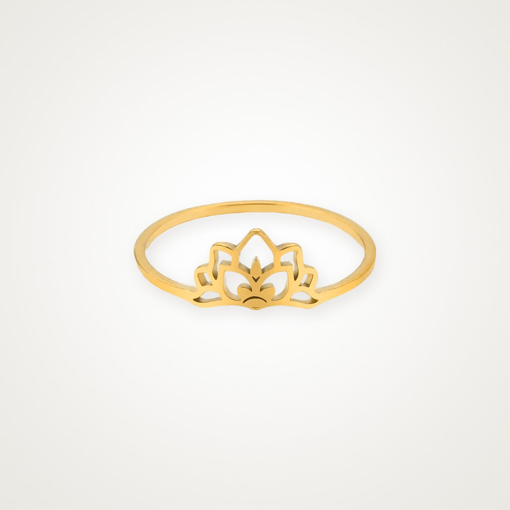 Anillo Loto abierto dorado