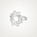 Anillo Loto calado plateado